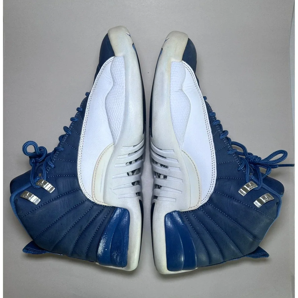 Air Jordan 12 Retro Stone Blue Indigo White Mens Size 9 130690-404